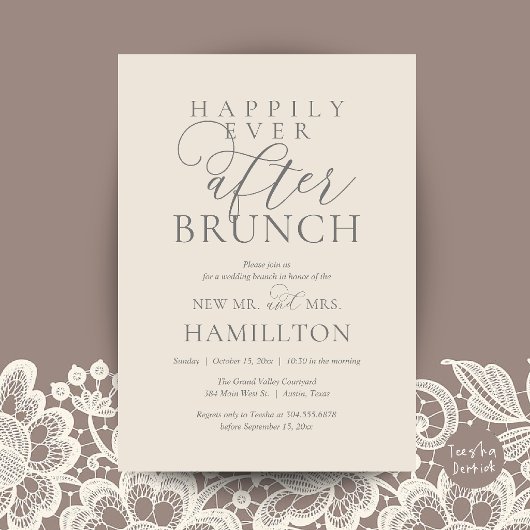 Invitation Brunch de Mariage Féérique Moderne