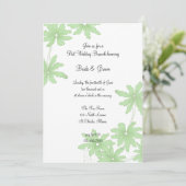 Invitation Brunch de Mariage Fleurs de Marguerites Vert Clair (Debout devant)