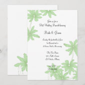 Invitation Brunch de Mariage Fleurs de Marguerites Vert Clair (Devant / Derrière)