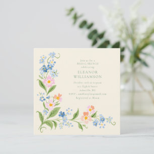 Invitation Brunch de mariage floral aquarelle aux fleurs sauv