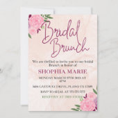 Invitation Brunch de mariage floral aquarelle rose blush mode (Devant)