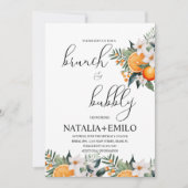 Invitation Brunch de Mariage Floral Citron Orange (Devant)