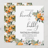 Invitation Brunch de Mariage Floral Citron Orange (Devant / Derrière)