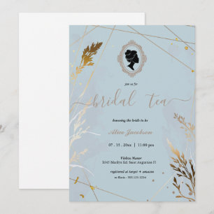 Invitation Brunch de mariage floral rétro régence