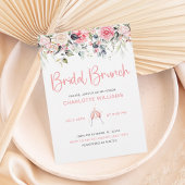 Invitation Brunch de mariage floral rose pastel