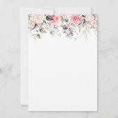 Invitation Brunch de mariage floral rose tendre (Dos)