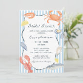 Invitation Brunch de mariage fruits de mer aquarelle (Debout devant)
