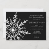 Invitation Brunch de mariage hivernal flocon de neige noir et (Devant)