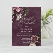 Invitation Brunch de mariée à la florale noire et blanche (Debout devant)