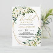 Invitation Brunch de mariée en or et verdure personnalisé (Debout devant)