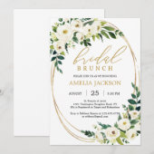 Invitation Brunch de mariée en or et verdure personnalisé (Devant / Derrière)