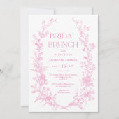 Invitation Brunch de mariée rose toile (Devant)
