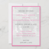 Invitation brunch de midi de la femme de chambre rose/gris (Devant)