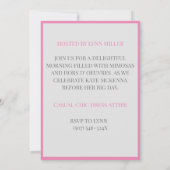 Invitation brunch de midi de la femme de chambre rose/gris (Dos)