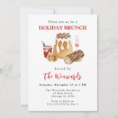Invitation Brunch de Noël avec Pudding de Noël et Bûche de No (Devant)
