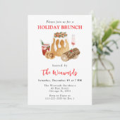 Invitation Brunch de Noël avec Pudding de Noël et Bûche de No (Debout devant)