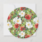 Invitation Brunch de Noël Chic Aquarelle Floral (Dos)