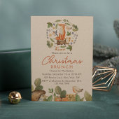 Invitation Brunch de Noël Cute Woodland Fox Aquarelle