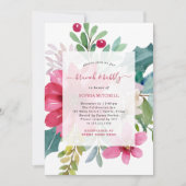 Invitation Brunch de Noël et Bubbly | Floral (Devant)