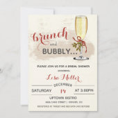 Invitation Brunch de Noël et Fête des mariées Bubbly (Devant)