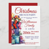 Invitation Brunch de Noël Père Noël Sack (Devant / Derrière)