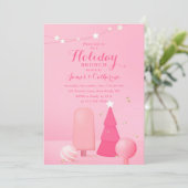 Invitation Brunch de Noël Pink Fête moderne (Debout devant)