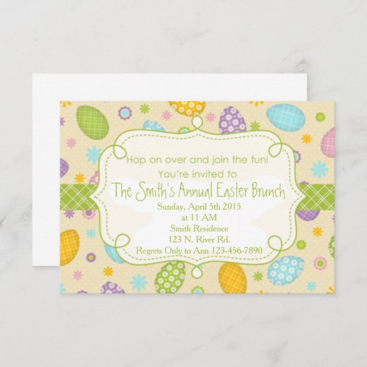 Invitation Brunch de Pâques (Devant / Derrière)