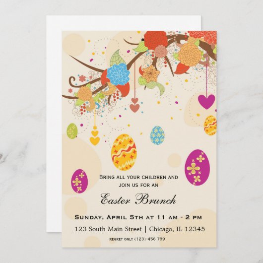 Invitation Brunch de Pâques (Devant / Derrière)
