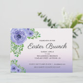 Invitation Brunch de Pâques à fleurs violettes (Debout devant)