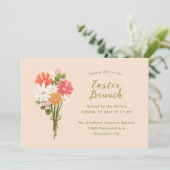 Invitation Brunch de Pâques Bouquet de printemps floral (Debout devant)