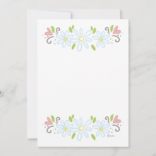 Invitation Brunch De Pâques Bunny Et Poulette Avec Fleurs De (Dos)