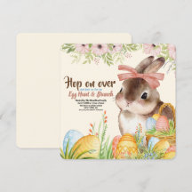 Brunch de Pâques & Chasse aux œufs Lapin aquarelle