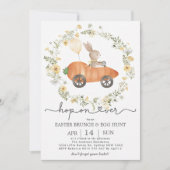 Invitation Brunch de Pâques & Chasse aux œufs | Lapin Wildflo (Devant)