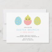 Invitation Brunch de Pâques Chasse aux oeufs mignon Pastel Co (Devant)
