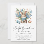 Invitation Brunch de Pâques de printemps de lapin moderne (Devant)