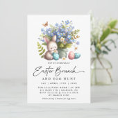 Invitation Brunch de Pâques de printemps de lapin moderne (Debout devant)
