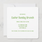 Invitation brunch de Pâques du lapin de Pâques (Dos)