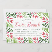 Invitation Brunch de Pâques en fleurs printanières simples (Devant)