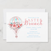 Invitation Brunch de Pâques en Montgolfière Florale Fête de P (Devant)