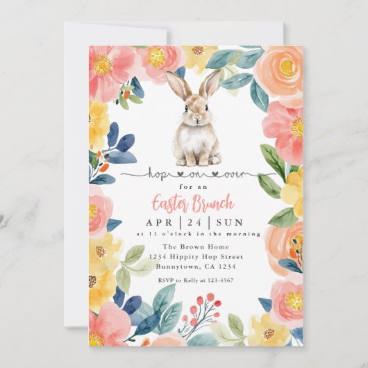 Invitation Brunch de Pâques et chasse aux oeufs (Devant)