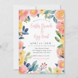 Invitation Brunch de Pâques et chasse aux oeufs
