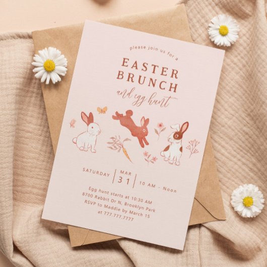 Invitation Brunch de Pâques et chasse aux oeufs