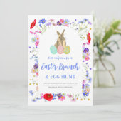 Invitation Brunch de Pâques et chasse aux oeufs (Debout devant)