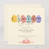 Invitation Brunch de Pâques et chasse aux oeufs Bunny de prin (Devant / Derrière)