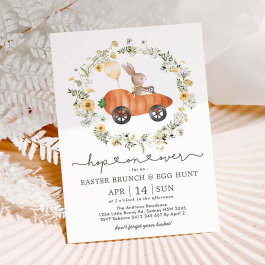 Invitation Brunch de Pâques et chasse aux oeufs | Bunny Fleur