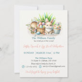 Invitation Brunch de Pâques et Chasse aux Oeufs Couleurs past (Devant)