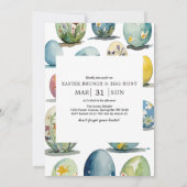 Invitation Brunch de Pâques et chasse aux oeufs | Cute lapin (Dos)