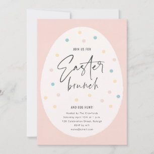 Invitation Brunch de Pâques et chasse aux œufs Pastel Polk a