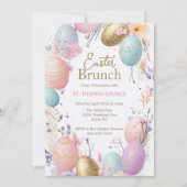 Invitation Brunch de Pâques, fête de Pâques, chasse de Pâques (Devant)