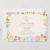 Invitation Brunch de Pâques Floral du printemps moderne (Devant)